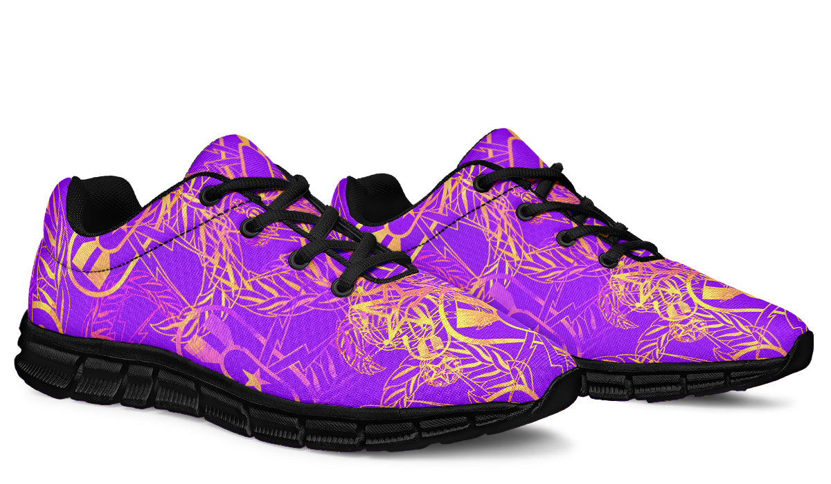 Sneakers - "It's 5 o'clock Somewhere" (Yellow on Purple)