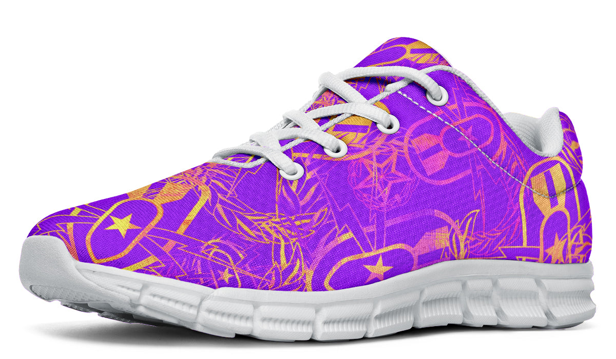 Sneakers - "It's 5 o'clock Somewhere" (Yellow on Purple)
