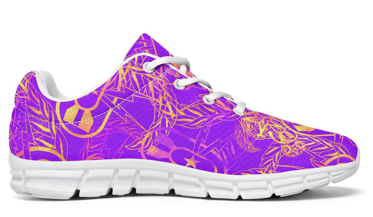 Sneakers - "It's 5 o'clock Somewhere" (Yellow on Purple)