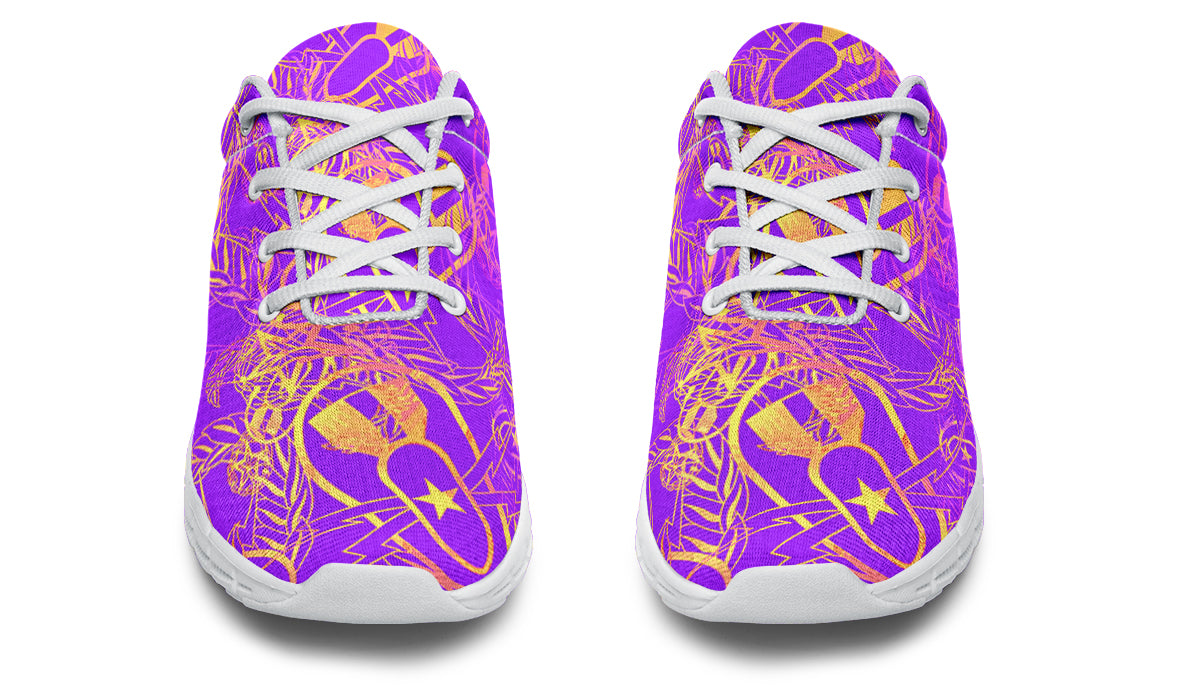 Sneakers - "It's 5 o'clock Somewhere" (Yellow on Purple)