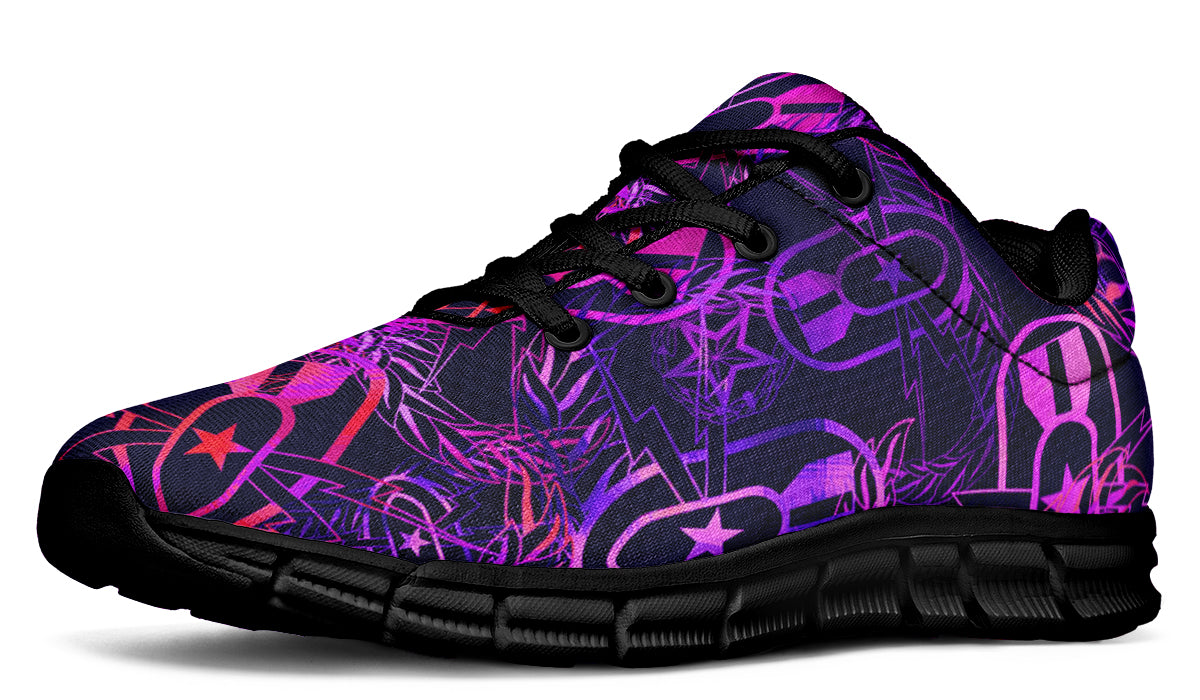 Sneakers - "It's 5 o'clock Somewhere" (Orange on Purple)