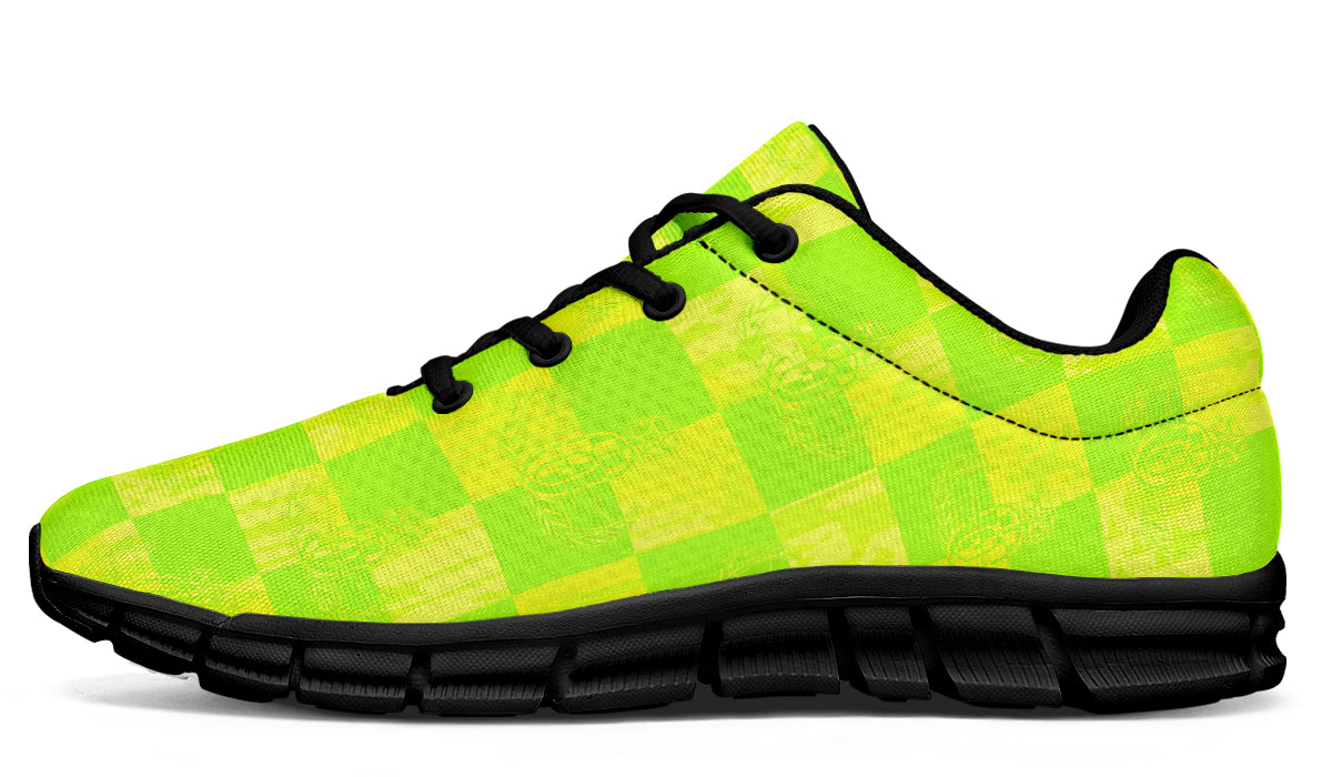 Sneakers - "Neon EOD Checkered Bomb Flag"