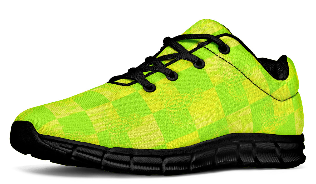 Sneakers - "Neon EOD Checkered Bomb Flag"