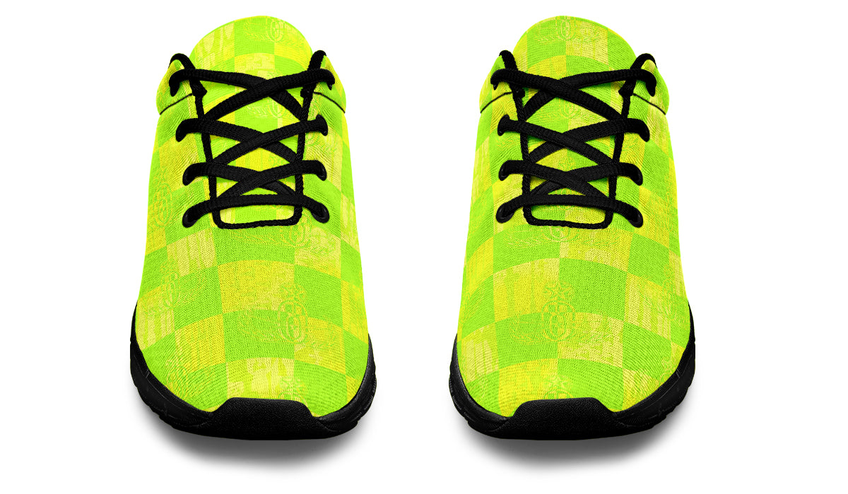 Sneakers - "Neon EOD Checkered Bomb Flag"