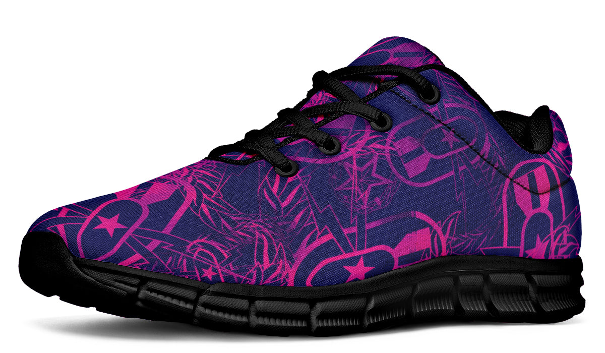 Sneakers - "It's 5 o'clock Somewhere" (Pink on Purple)