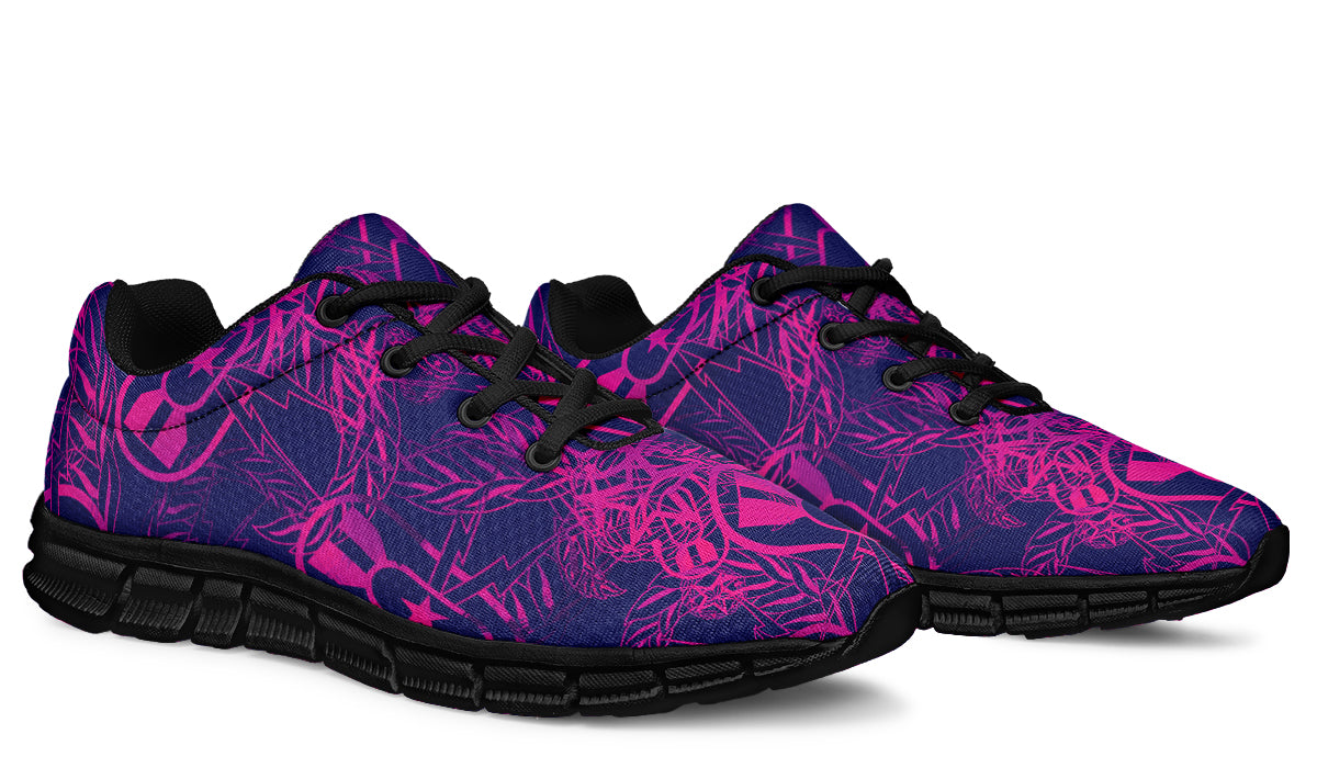 Sneakers - "It's 5 o'clock Somewhere" (Pink on Purple)