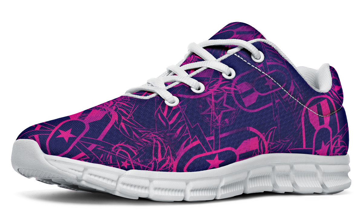 Sneakers - "It's 5 o'clock Somewhere" (Pink on Purple)