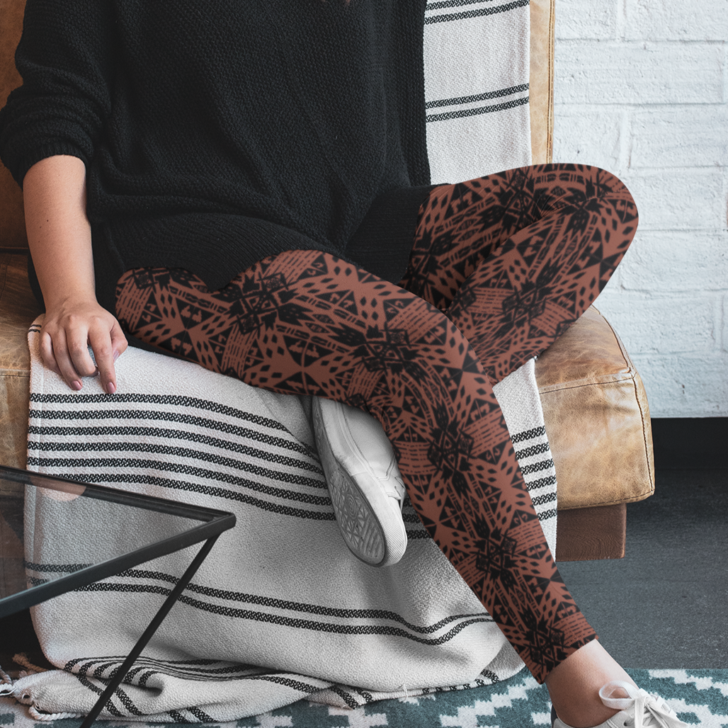 Leggings with Pockets - "Aztec Clay"