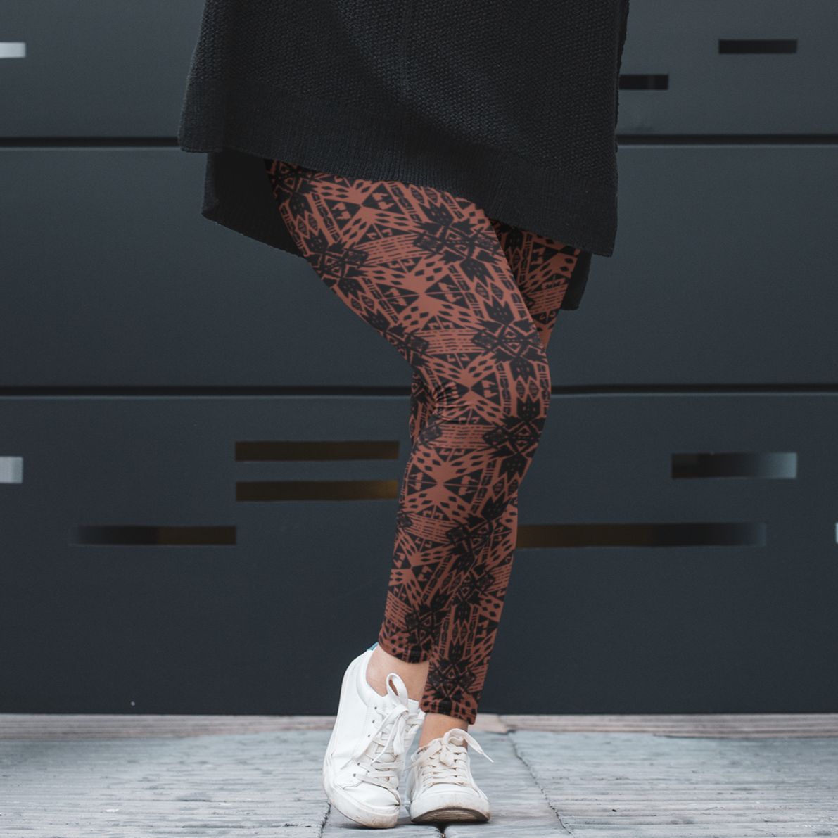 Leggings with Pockets - "Aztec Clay"