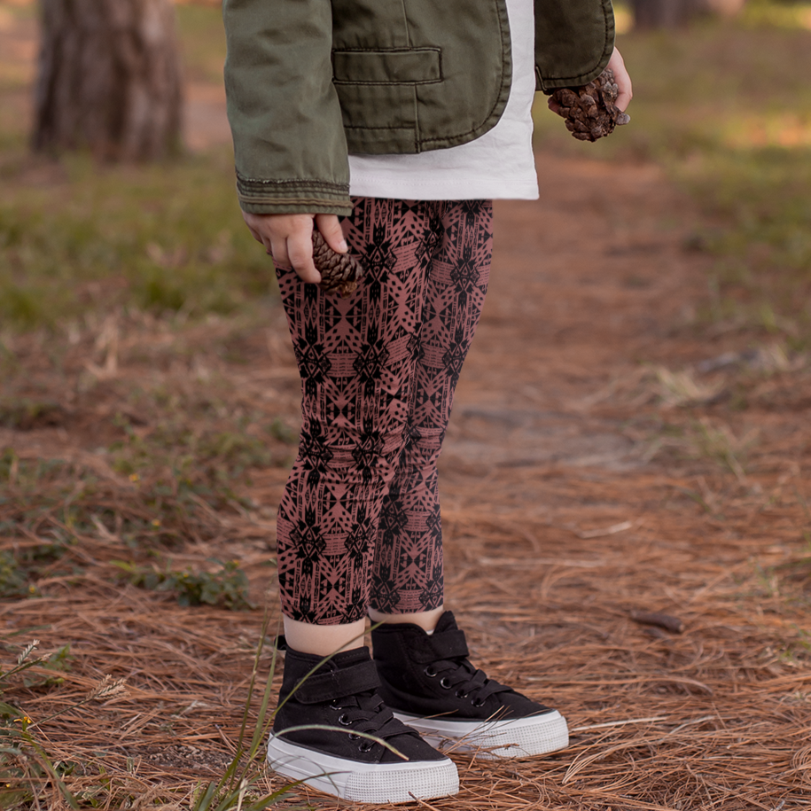 Leggings with Pockets (Youth) - "Aztec Clay"