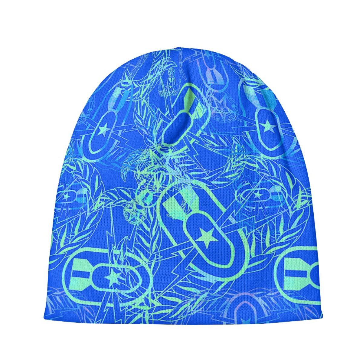 Beanie - "It's 5 o'clock Somewhere" (Green on Blue)