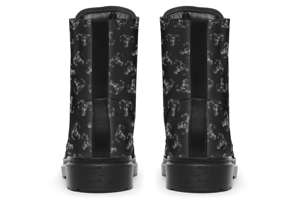 Combat Boots - "Metallic EOD Badges" (Silver)