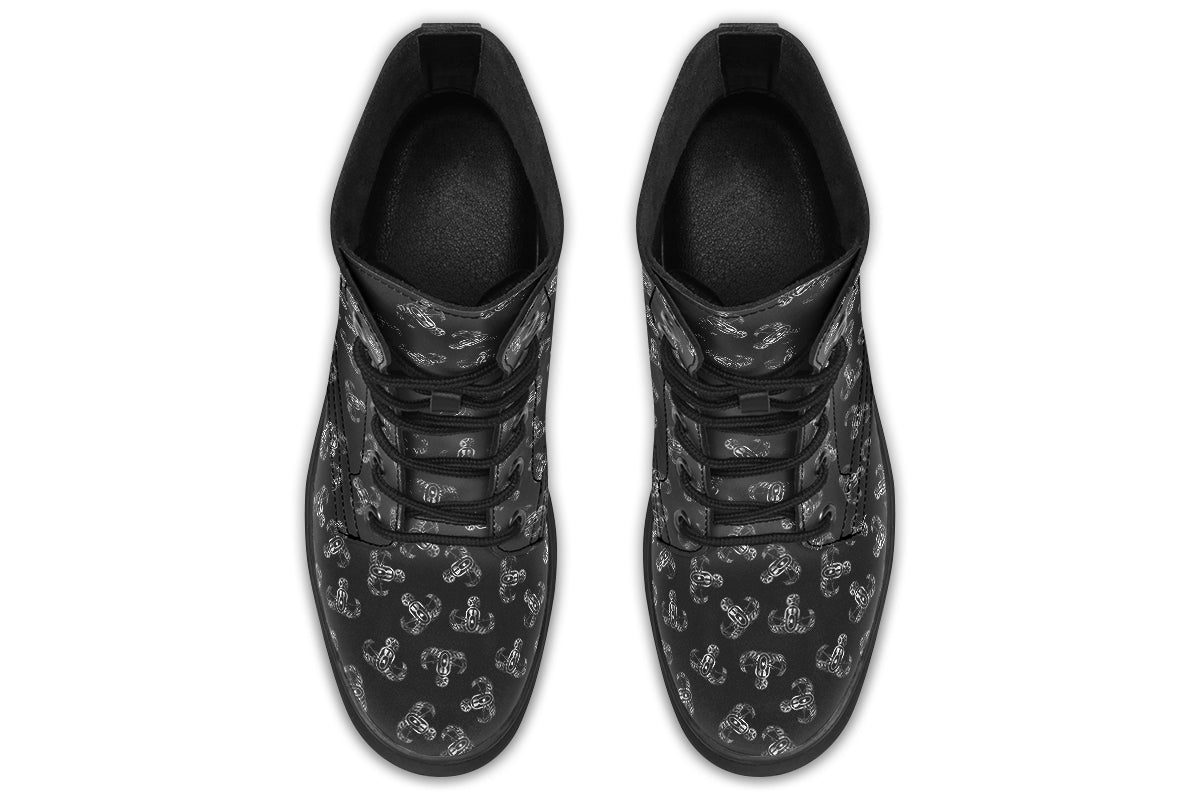 Combat Boots - "Metallic EOD Badges" (Silver)