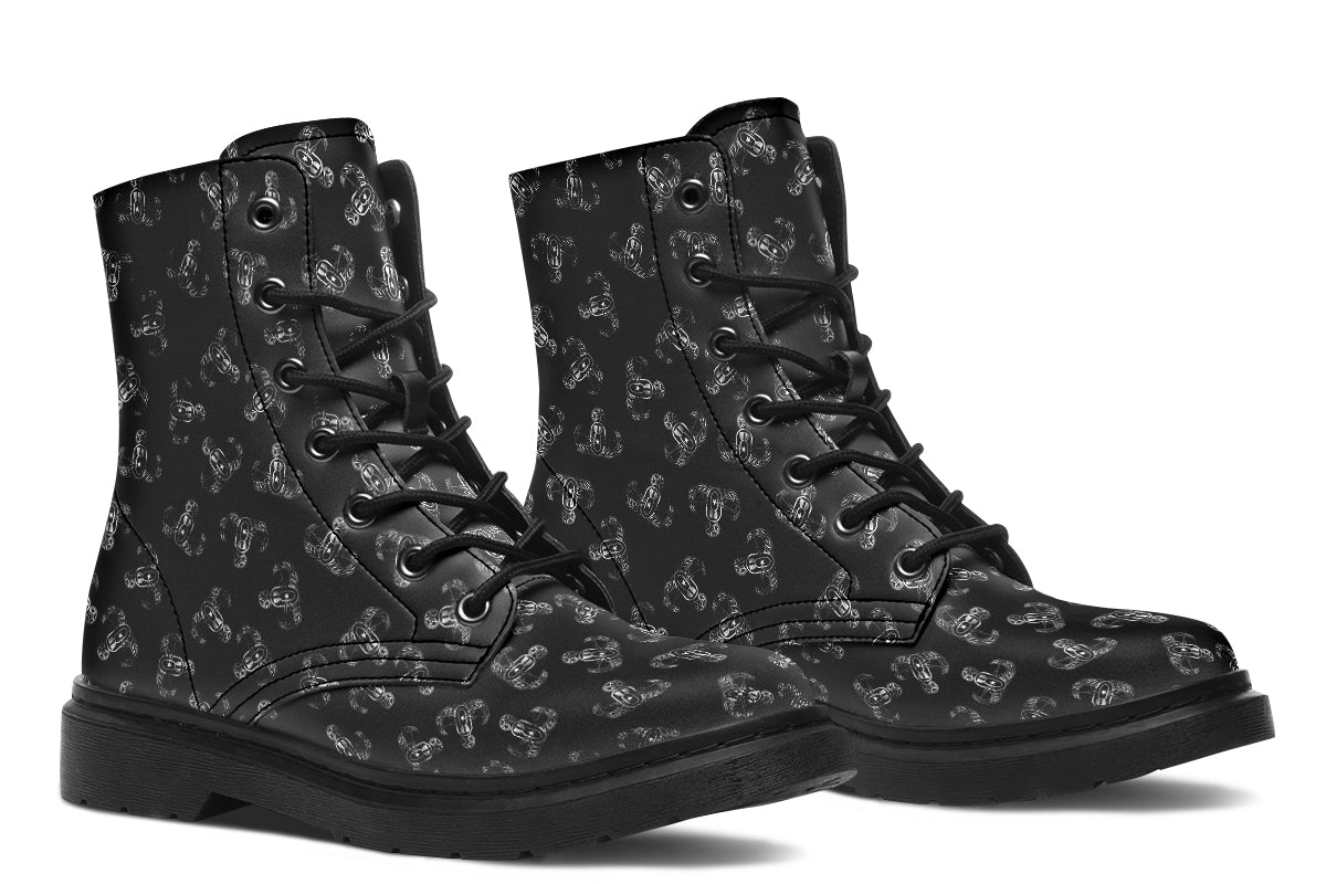Combat Boots - "Metallic EOD Badges" (Silver)