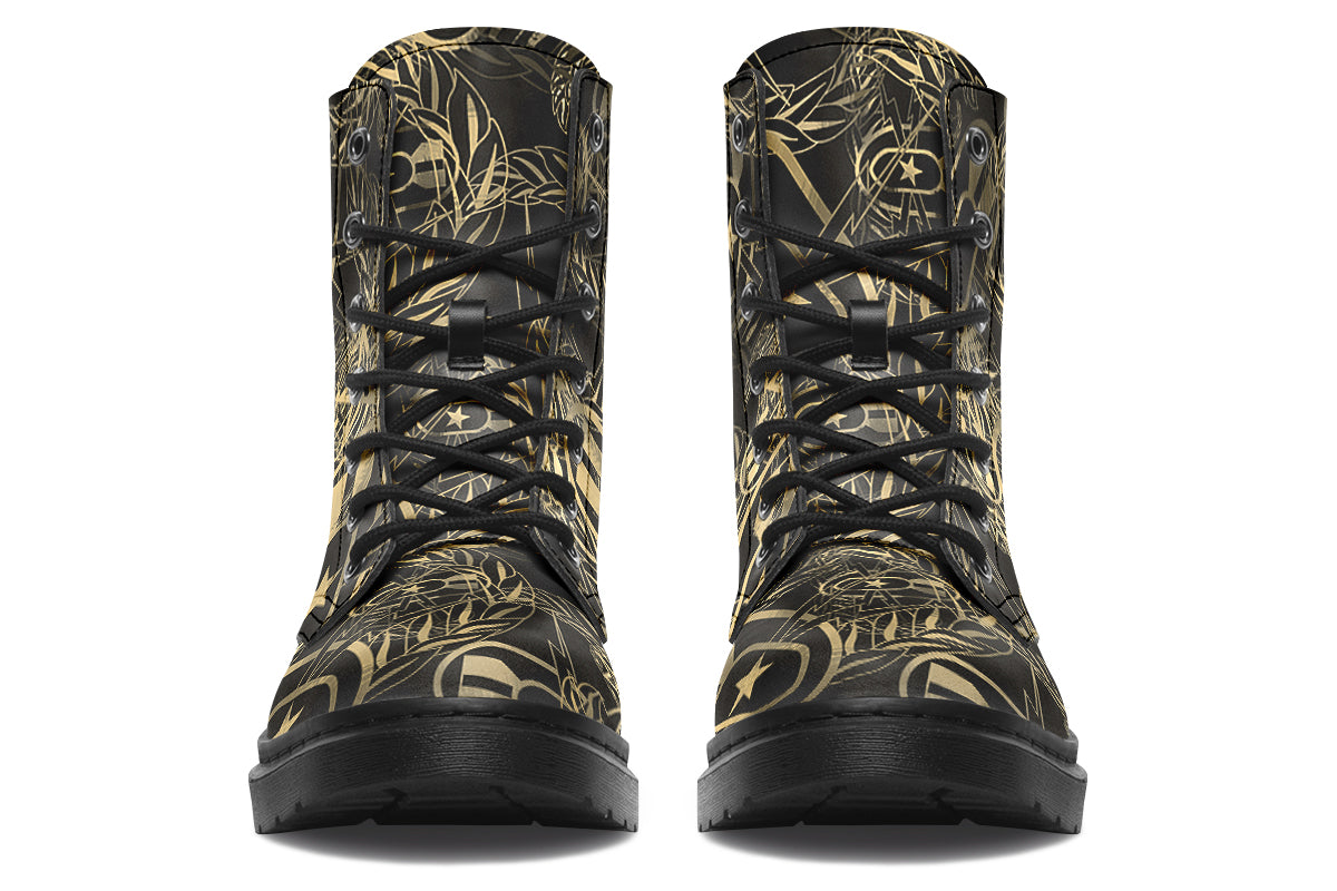 Combat Boots - "It's 5 o'clock Somewhere" (Tan)