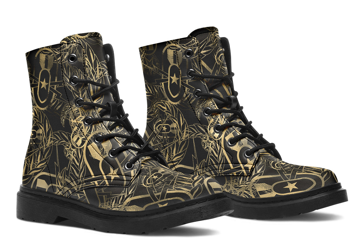 Combat Boots - "It's 5 o'clock Somewhere" (Tan)