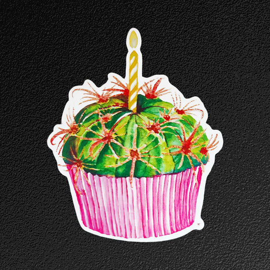 Cactus Cupcake Vinyl Sticker/Decal