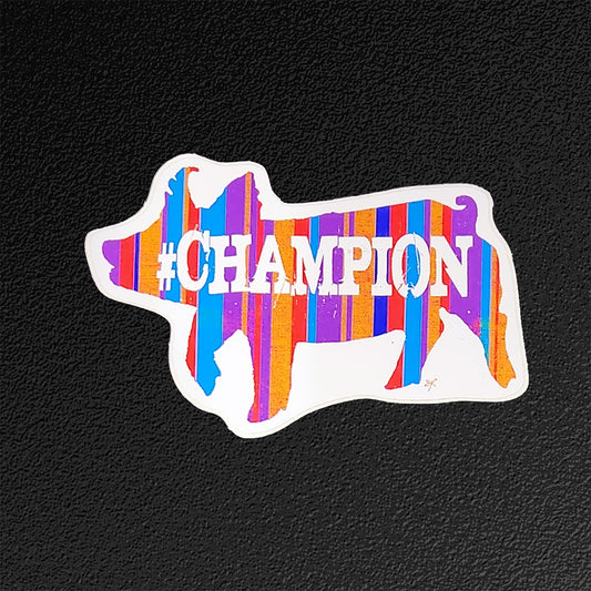 "#Champion" Vinyl Sticker/Decal