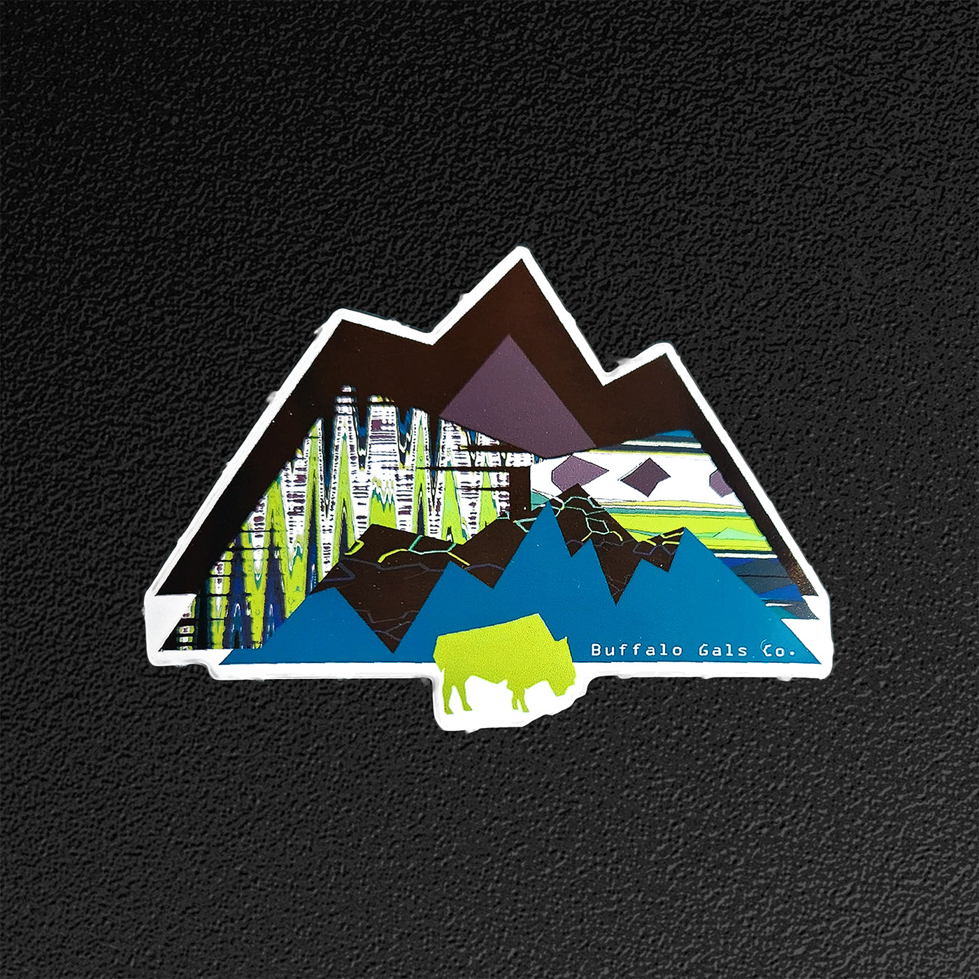 "Chartreuse Mountains and Bison" Vinyl Sticker/Decal