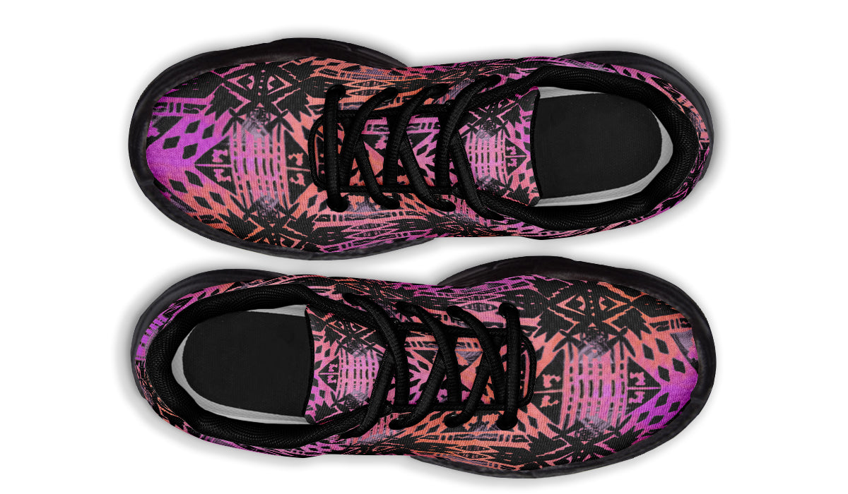 Chunky Sneakers - "Aztec Ombre" (Pink & Black)
