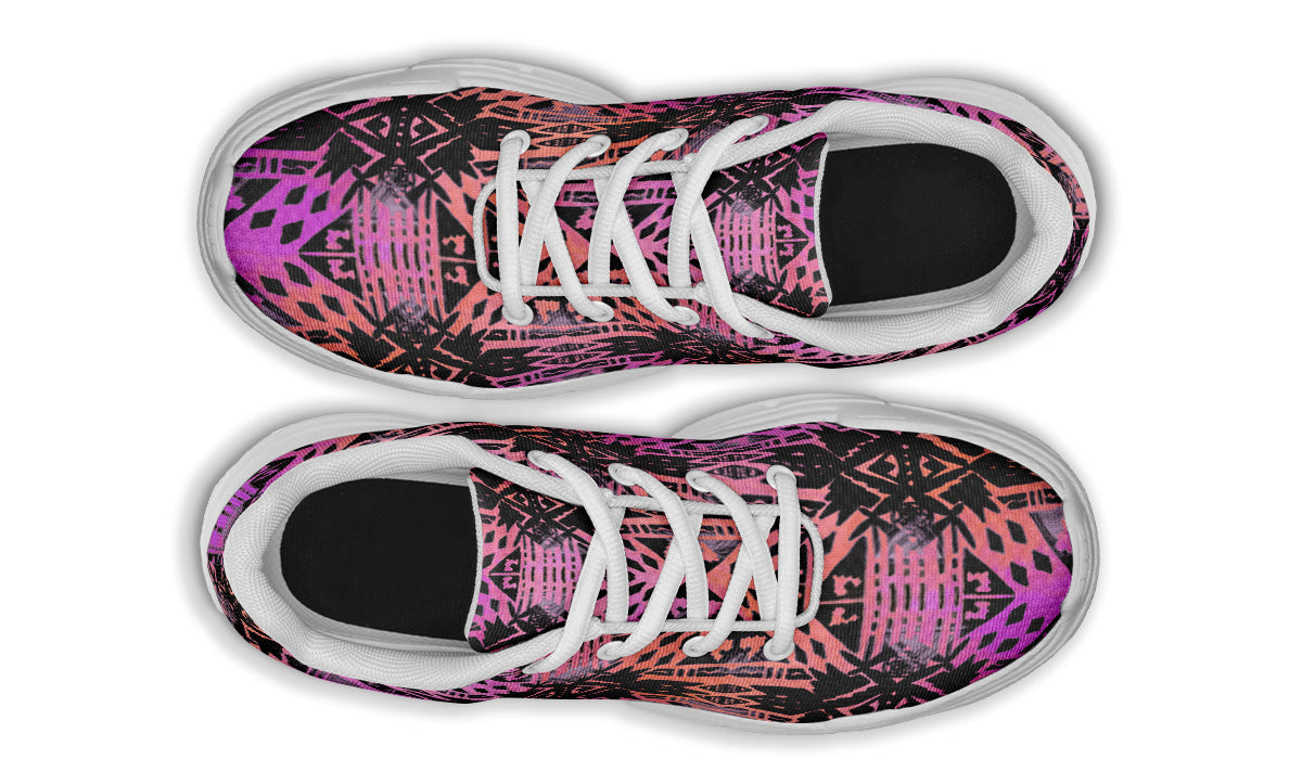 Chunky Sneakers - "Aztec Ombre" (Pink & Black)