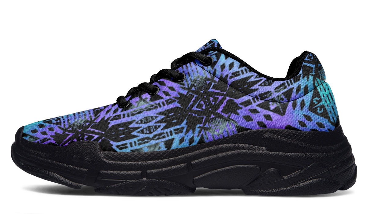 Chunky Sneakers - "Aztec Ombre" (Blue & Purple)