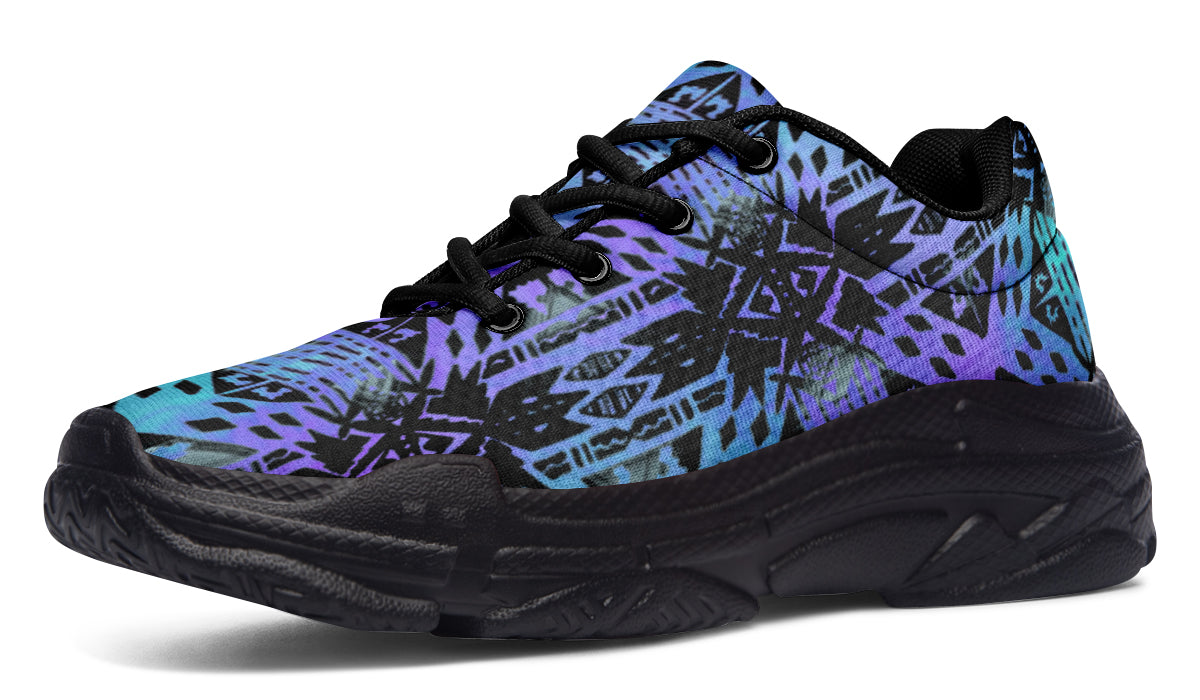 Chunky Sneakers - "Aztec Ombre" (Blue & Purple)