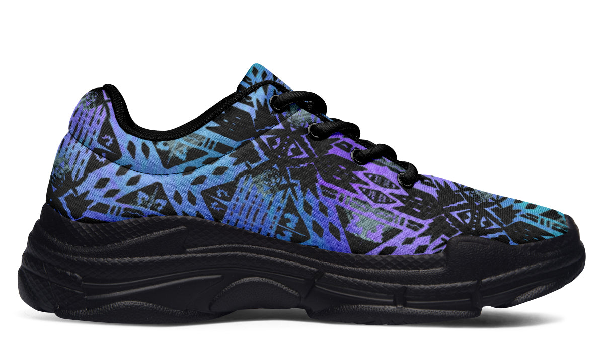 Chunky Sneakers - "Aztec Ombre" (Blue & Purple)
