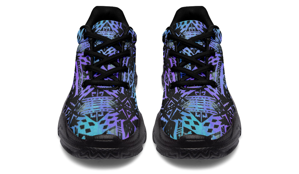 Chunky Sneakers - "Aztec Ombre" (Blue & Purple)