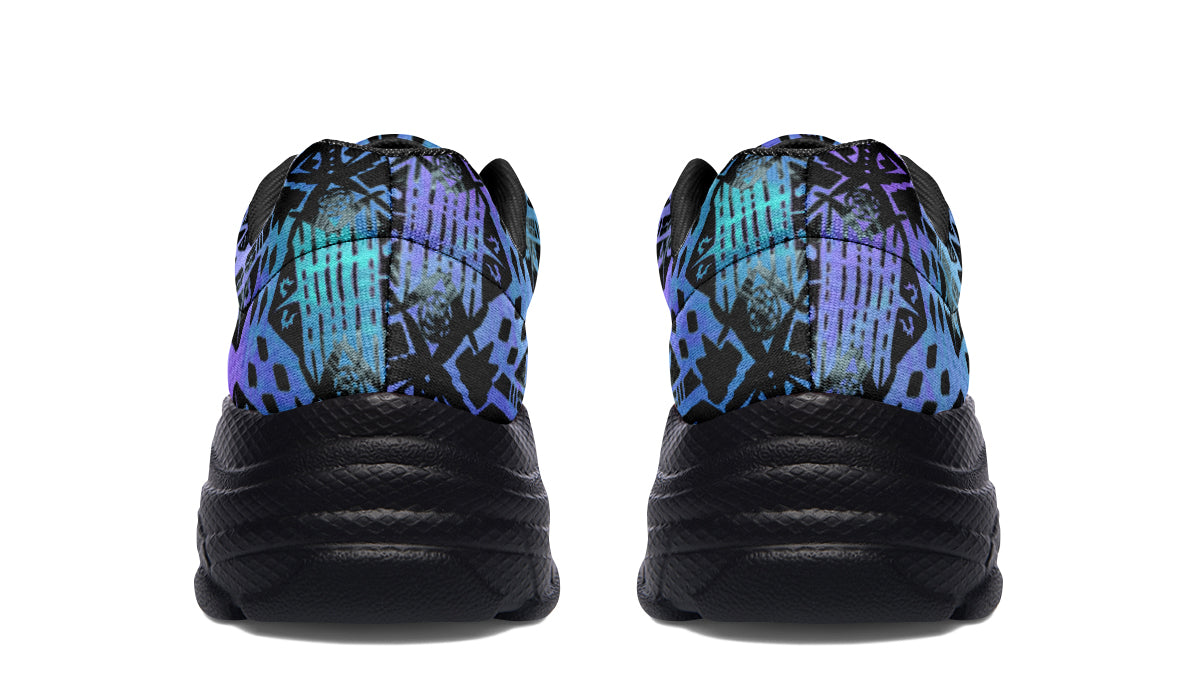 Chunky Sneakers - "Aztec Ombre" (Blue & Purple)