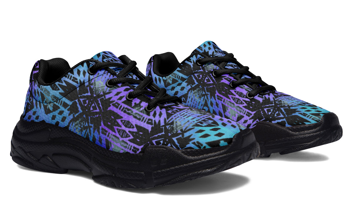 Chunky Sneakers - "Aztec Ombre" (Blue & Purple)