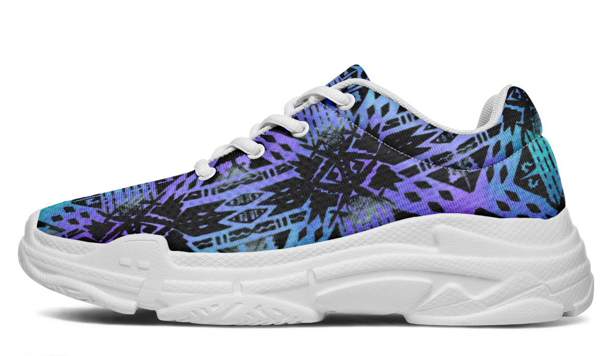 Chunky Sneakers - "Aztec Ombre" (Blue & Purple)