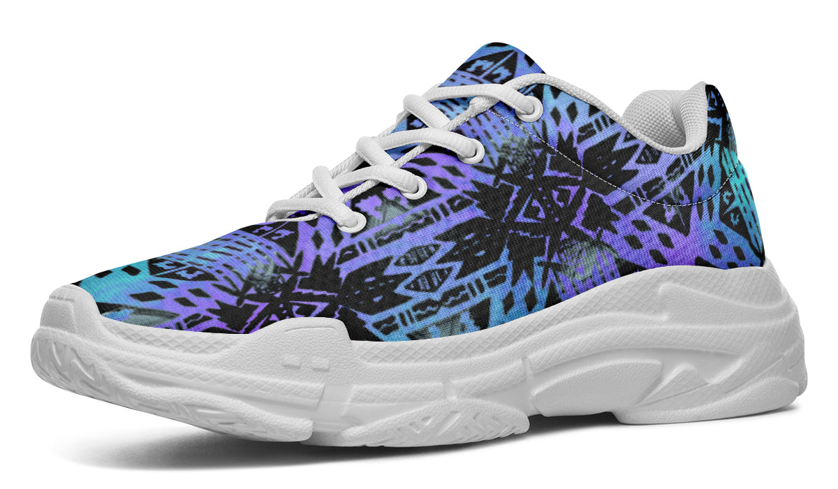 Chunky Sneakers - "Aztec Ombre" (Blue & Purple)