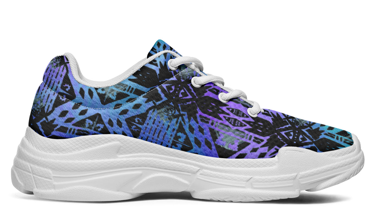 Chunky Sneakers - "Aztec Ombre" (Blue & Purple)