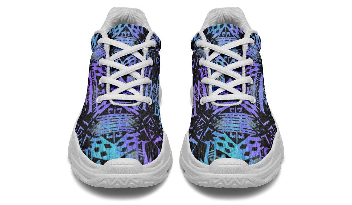 Chunky Sneakers - "Aztec Ombre" (Blue & Purple)