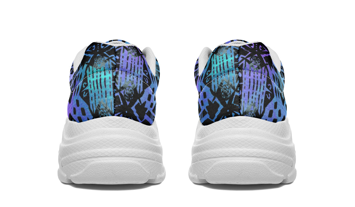Chunky Sneakers - "Aztec Ombre" (Blue & Purple)