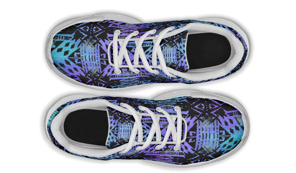 Chunky Sneakers - "Aztec Ombre" (Blue & Purple)