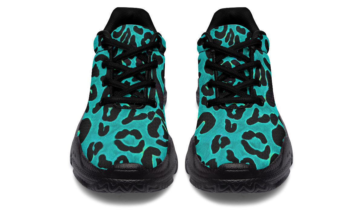 Chunky Sneakers - "Leopard Print" (Turquoise)