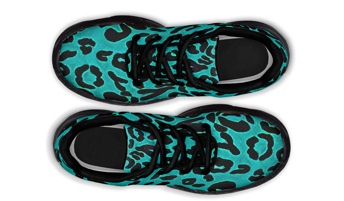 Chunky Sneakers - "Leopard Print" (Turquoise)