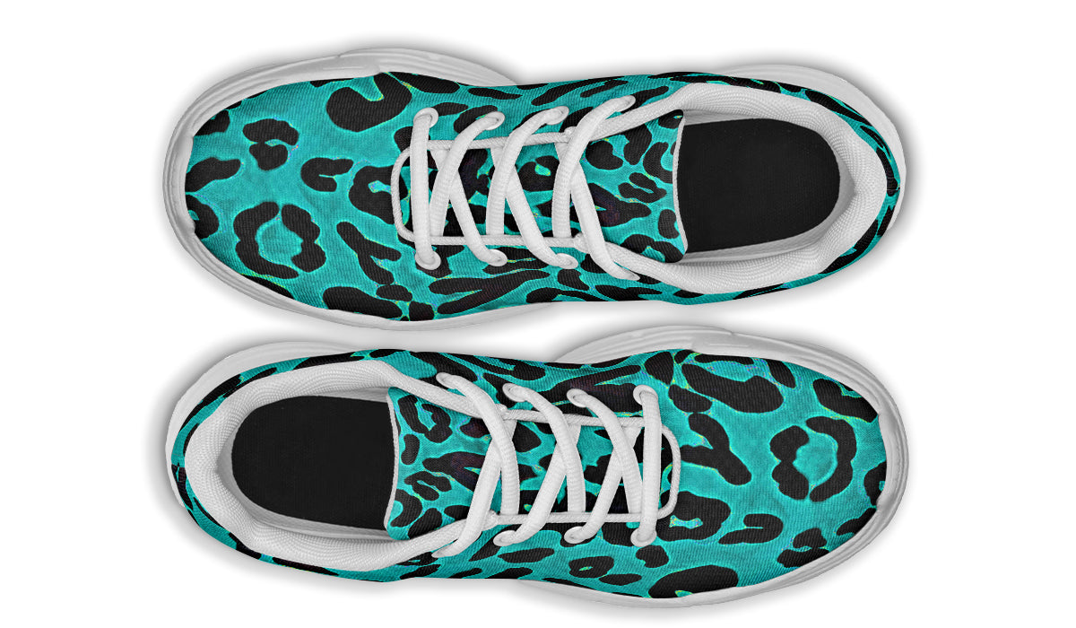 Chunky Sneakers - "Leopard Print" (Turquoise)
