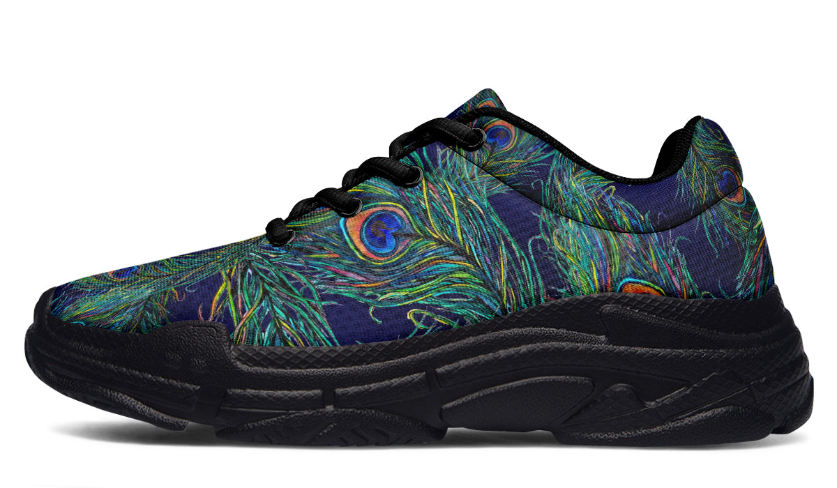 Chunky Sneakers - "Peacock Feathers"