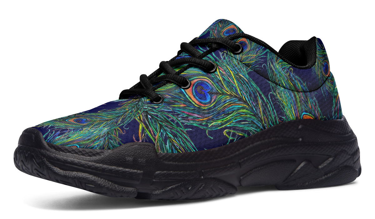Chunky Sneakers - "Peacock Feathers"