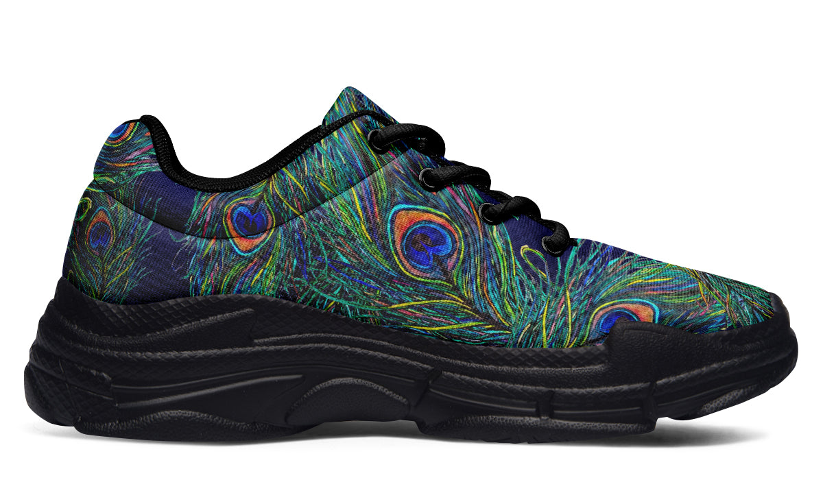 Chunky Sneakers - "Peacock Feathers"