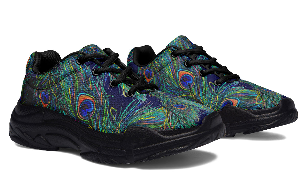 Chunky Sneakers - "Peacock Feathers"