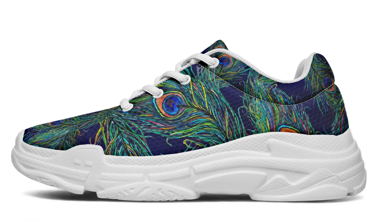 Chunky Sneakers - "Peacock Feathers"