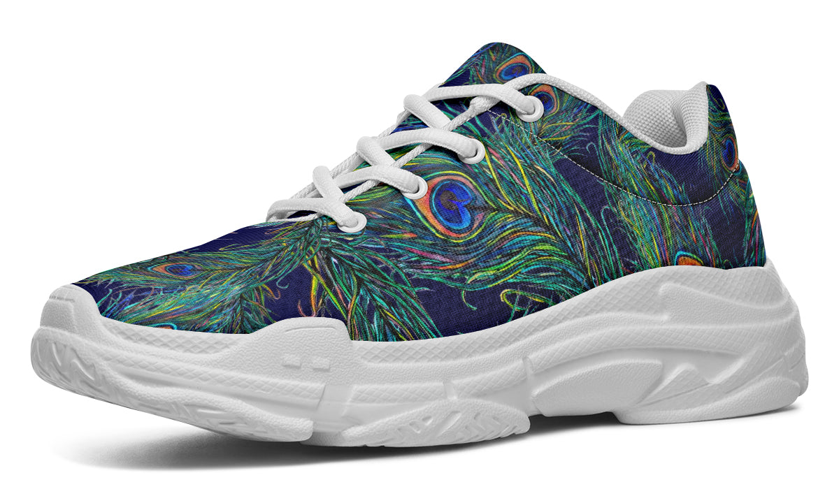Chunky Sneakers - "Peacock Feathers"
