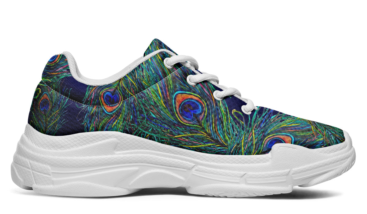 Chunky Sneakers - "Peacock Feathers"