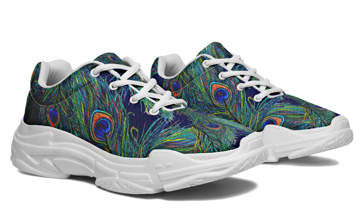 Chunky Sneakers - "Peacock Feathers"
