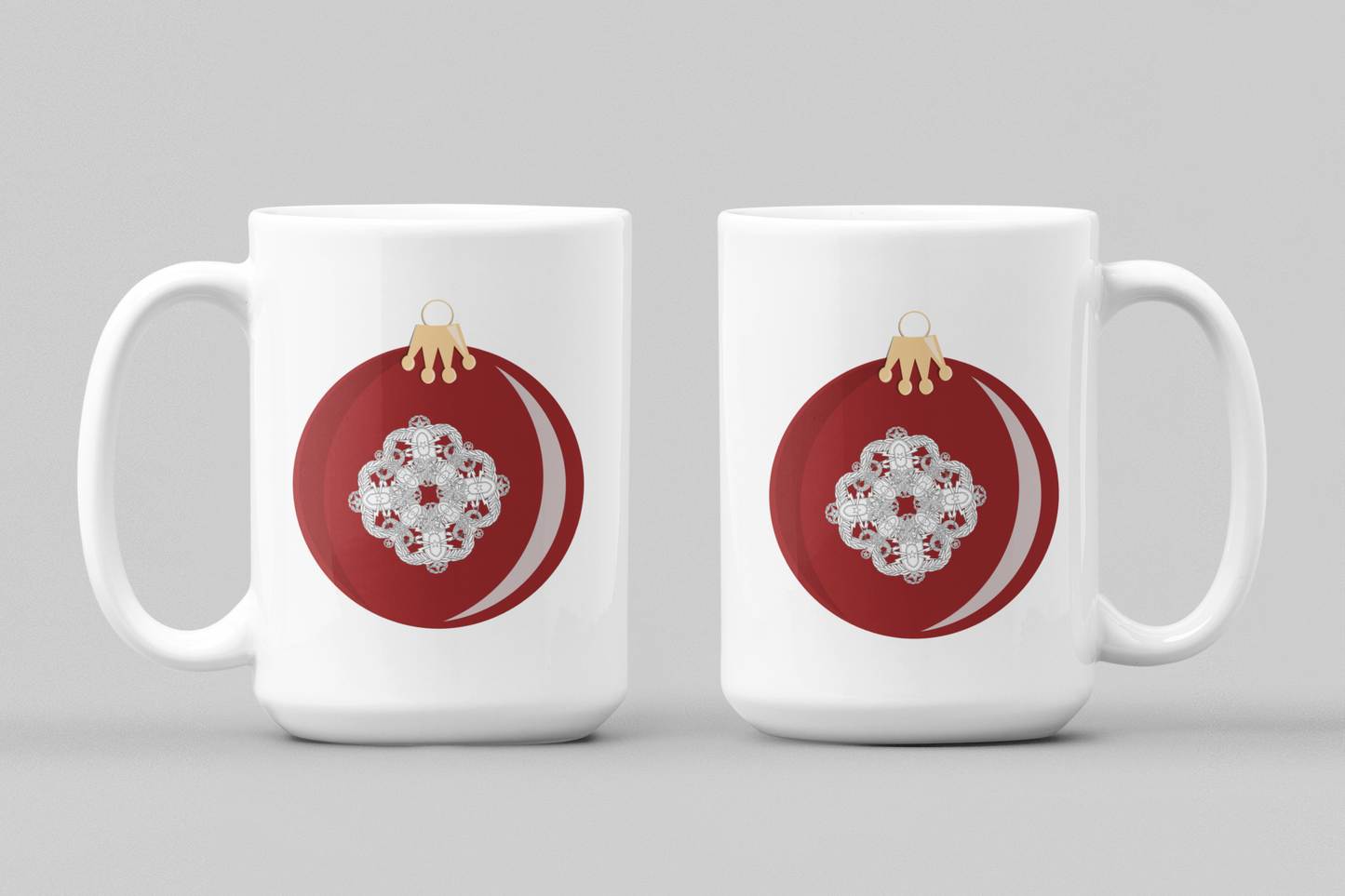 "Red HolEODay Snowflake Ornament" Mug
