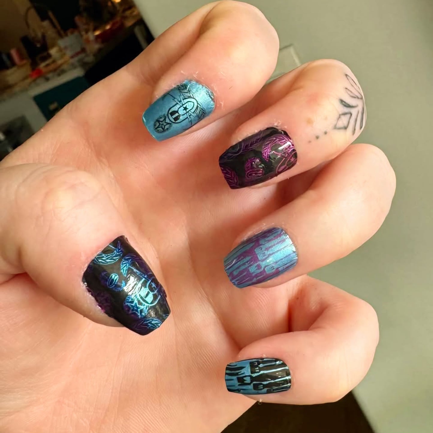 "EOD BOMBre" Nail Art Strips (Purples & Blues)
